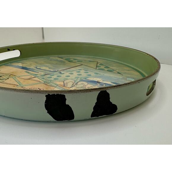 Serving Tray with Beach Scene by Artist Tara Reed 13 inch Acrylic - Picture 4 of 10